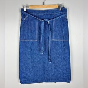 VINTAGE 90s Denim Wrap Midi‎ Skirt Size Med-Large Cotton Casual Quality